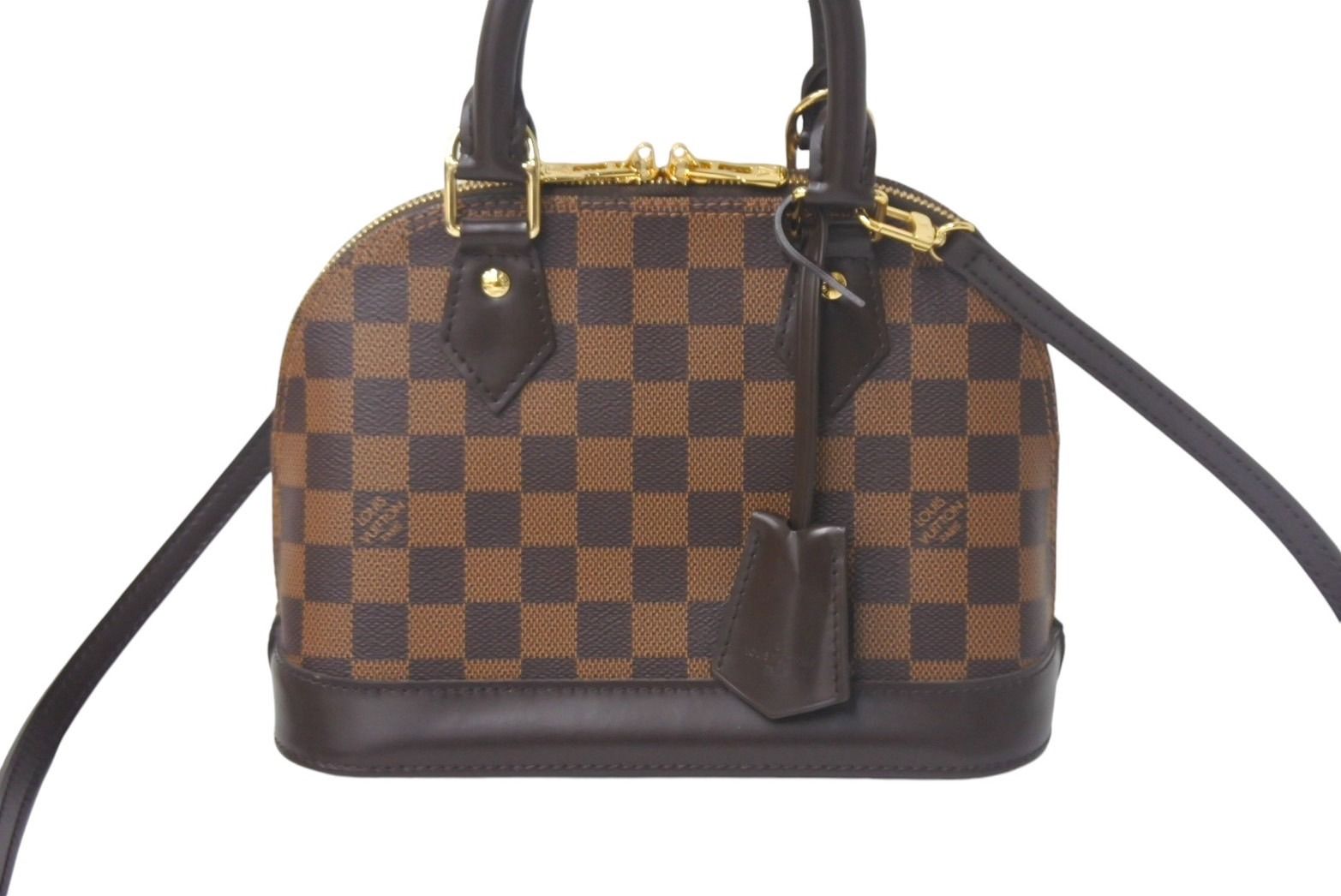 極美品 LOUIS VUITTON ルイヴィトン アルマBB 2WAY ハンドバッグ N41221 ダミエ エベヌ ブラウン ショルダー PVC  レザー 中古 4c068965 - メルカリ