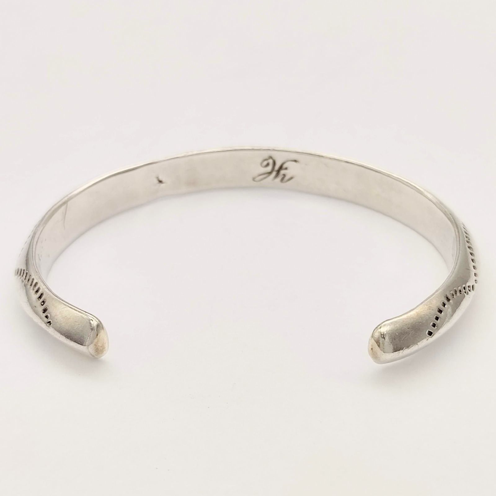 美品】ウェーブデザインバングル HN刻印 SILVER シルバー925