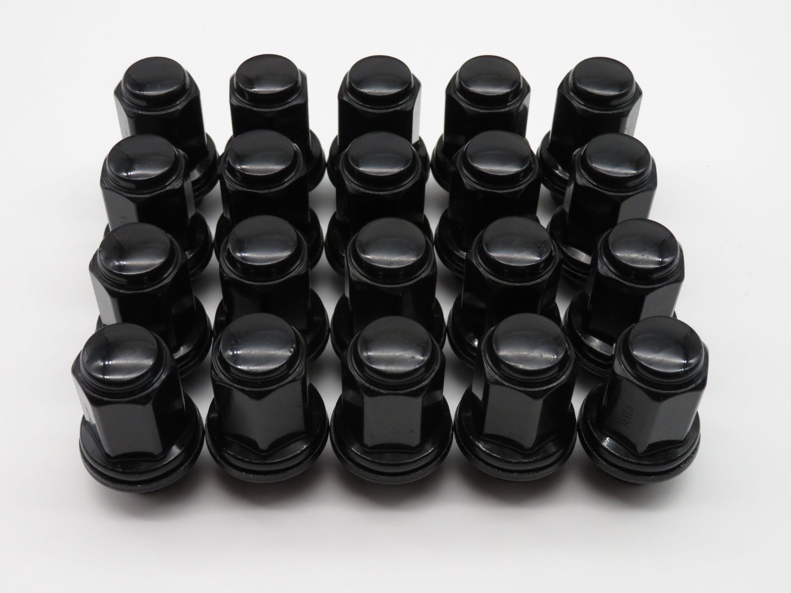 平座ナット 黒 ロング ナット M14 P1.5 20個 21HEX 47㎜ 純正ホイール 