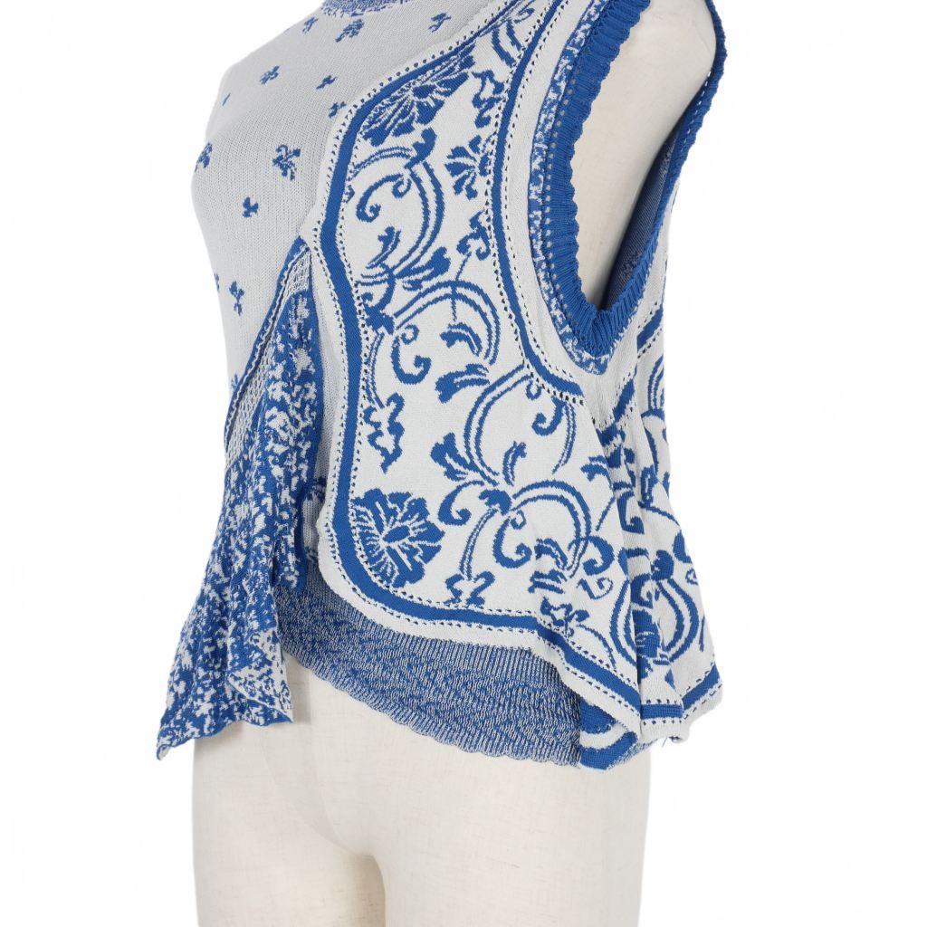 mame 24ss 伊万里　ベスト マメクロゴウチ Mame Kurogouchi 24SS Asymmetric Pattern Knit 伊万里