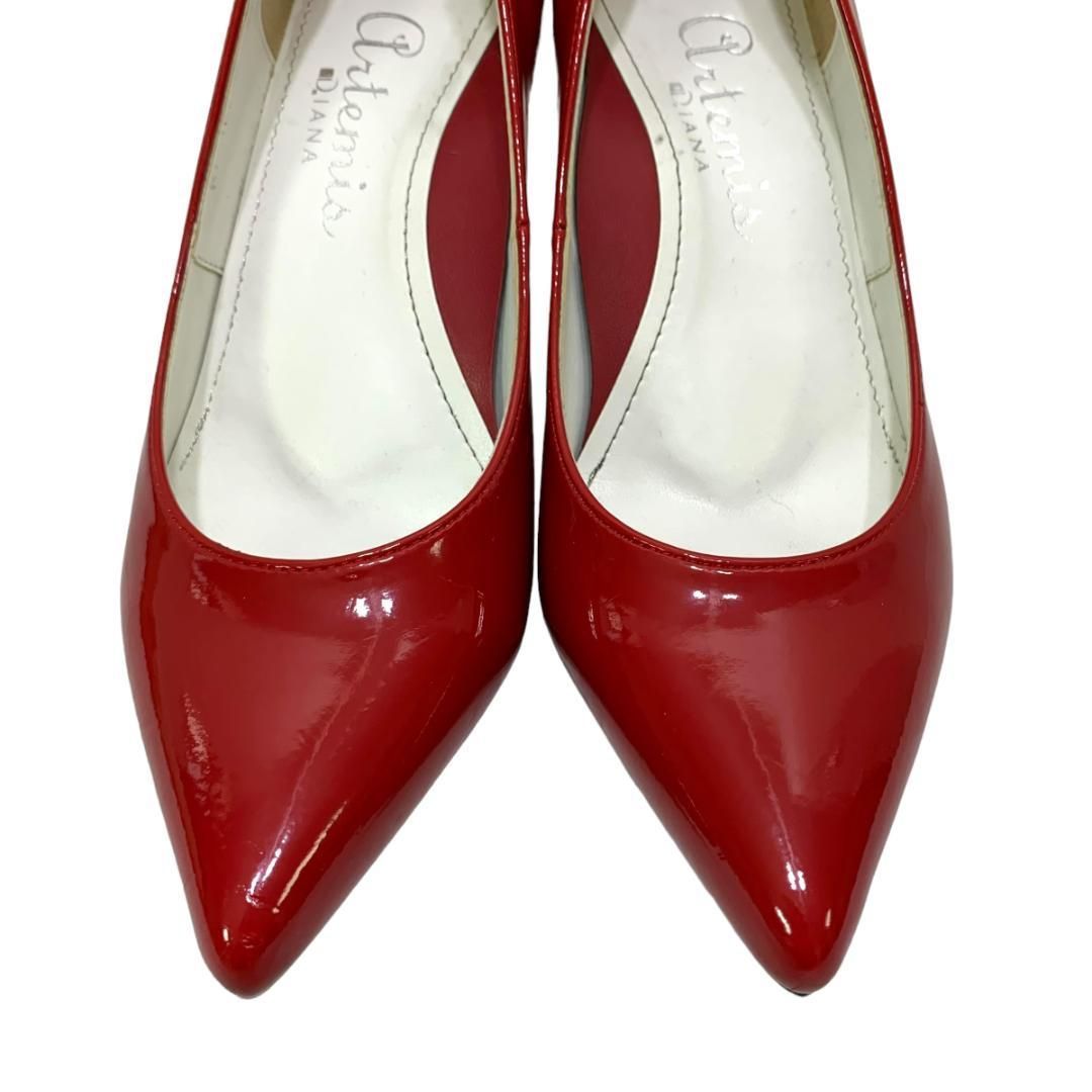 【美品】ダイアナ 23 パンプス バイカラー エナメル 美品】アルテミスバイダイアナ (22) パンプス ポインテッドトゥ ヒール