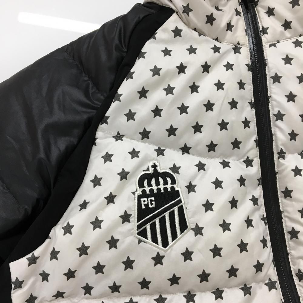 PEARLY GATES 星柄ダウンジャケット サイズ0 新品】パーリーゲイツ ダウンジャケット 黒×白 身頃星総柄 サイド・袖