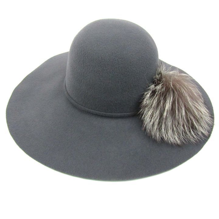 カタルツィ ハット ファー 帽子 ウール ブランド イタリア製 レディース 58サイズ グレー CATARZI