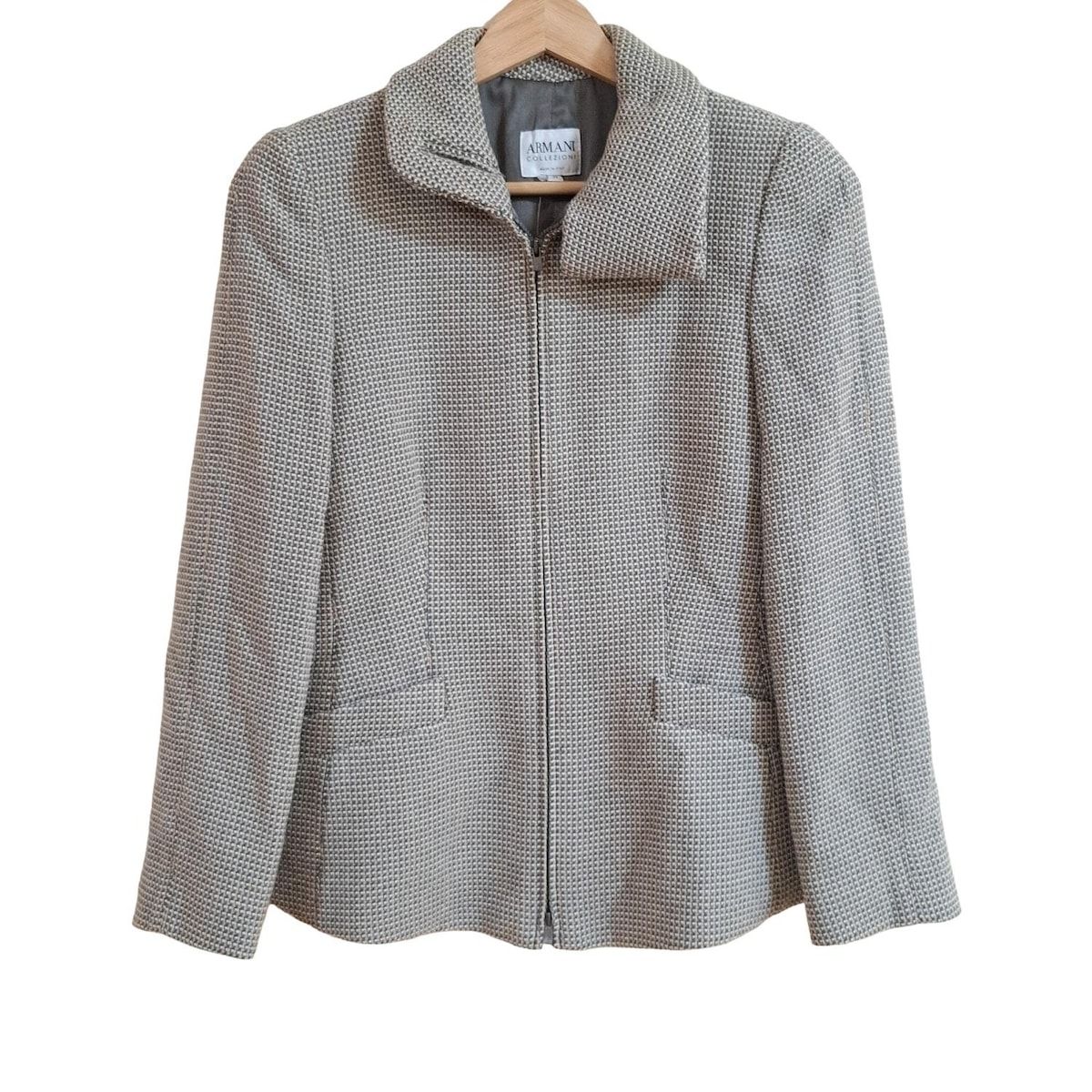 ARMANICOLLEZIONI アルマーニコレッツォーニ ジャケット サイズ38 S レディース - アイボリー×ベージュ×ダークグレー