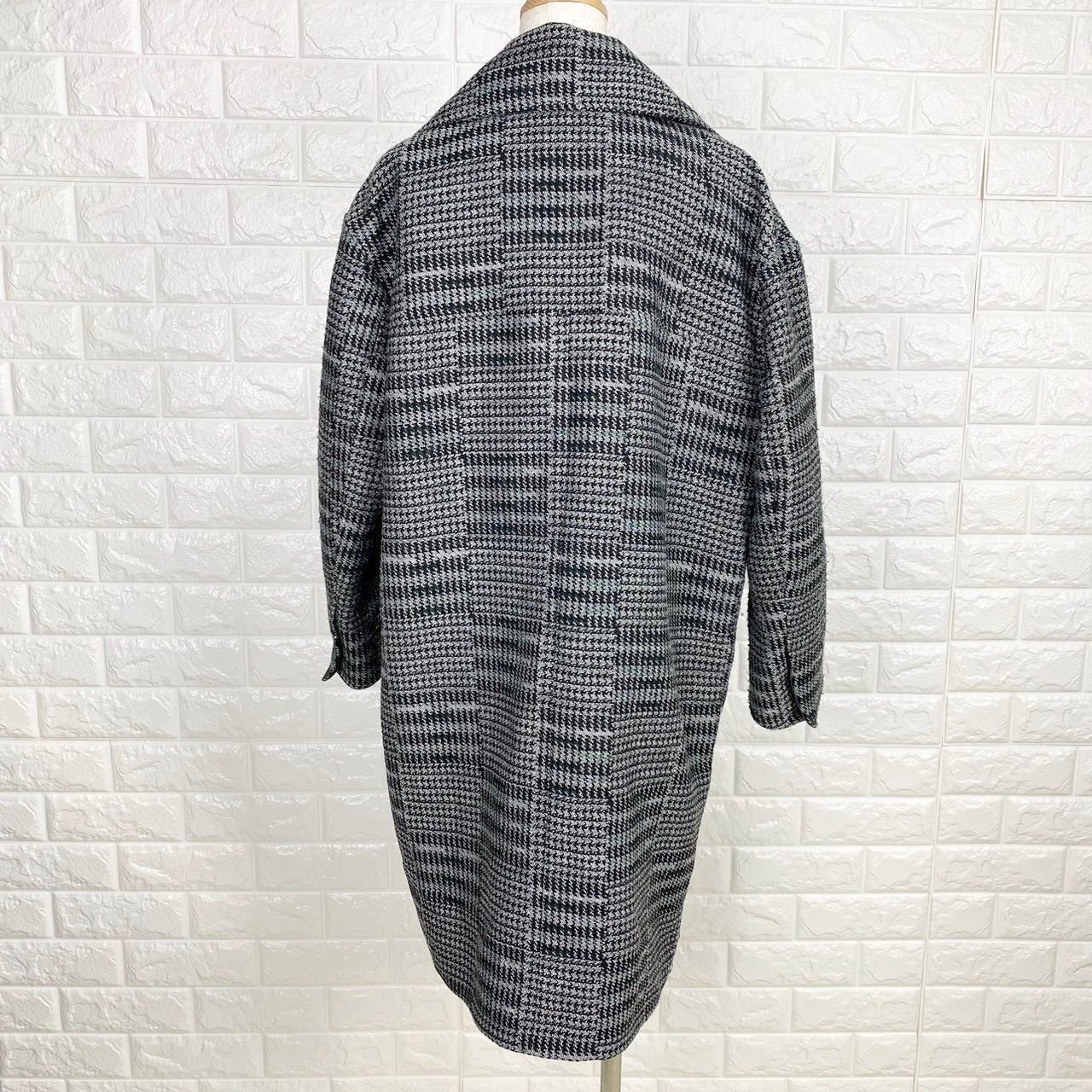 【美品】SLY ロングチェックコート ☆値下げ交渉OK☆ SLY スライ チェック柄 ビッグカラー コート