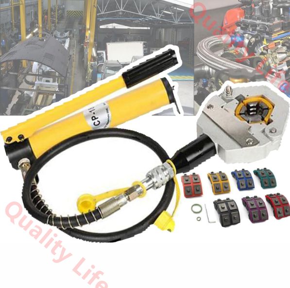 油圧ホース圧着工具 ハンドヘルドA Cホース圧着キット 7つのダイを備えた空調修理ツール 効率的な電線スウェージング用 Manual