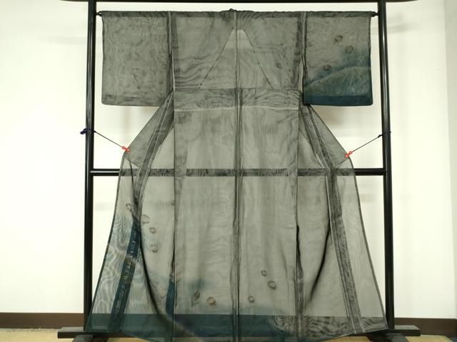 平和屋着物▽訪問着 無双 作家物 紗袷 紗×紗 笹竹文