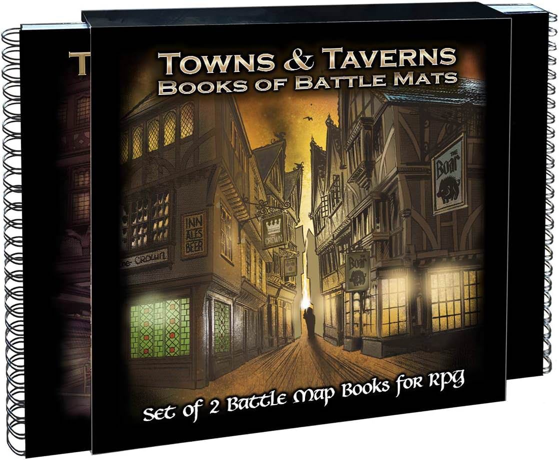 アウトレット品 ボードゲームアクセサリー Towns - Taverns Books of Battle Mats Loke Battlemats 都市ファンタジー 英語版 日本語説明書なし