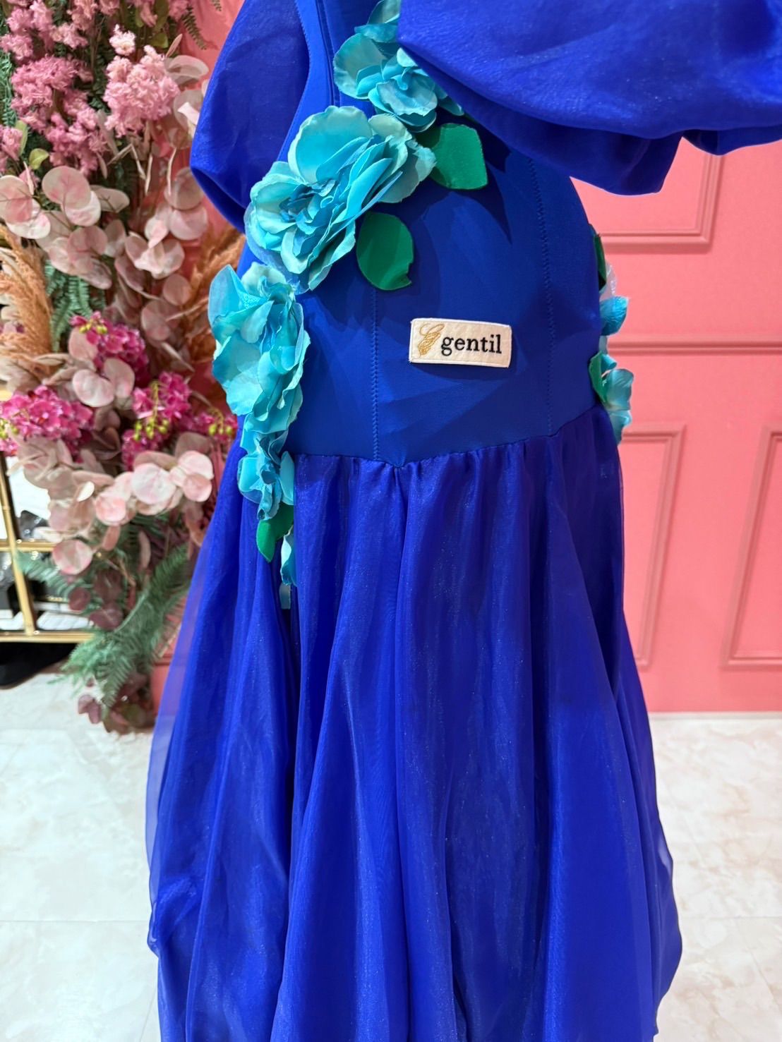 社交ダンス gentil ジャンティ ブルー ワンピース スタンダード