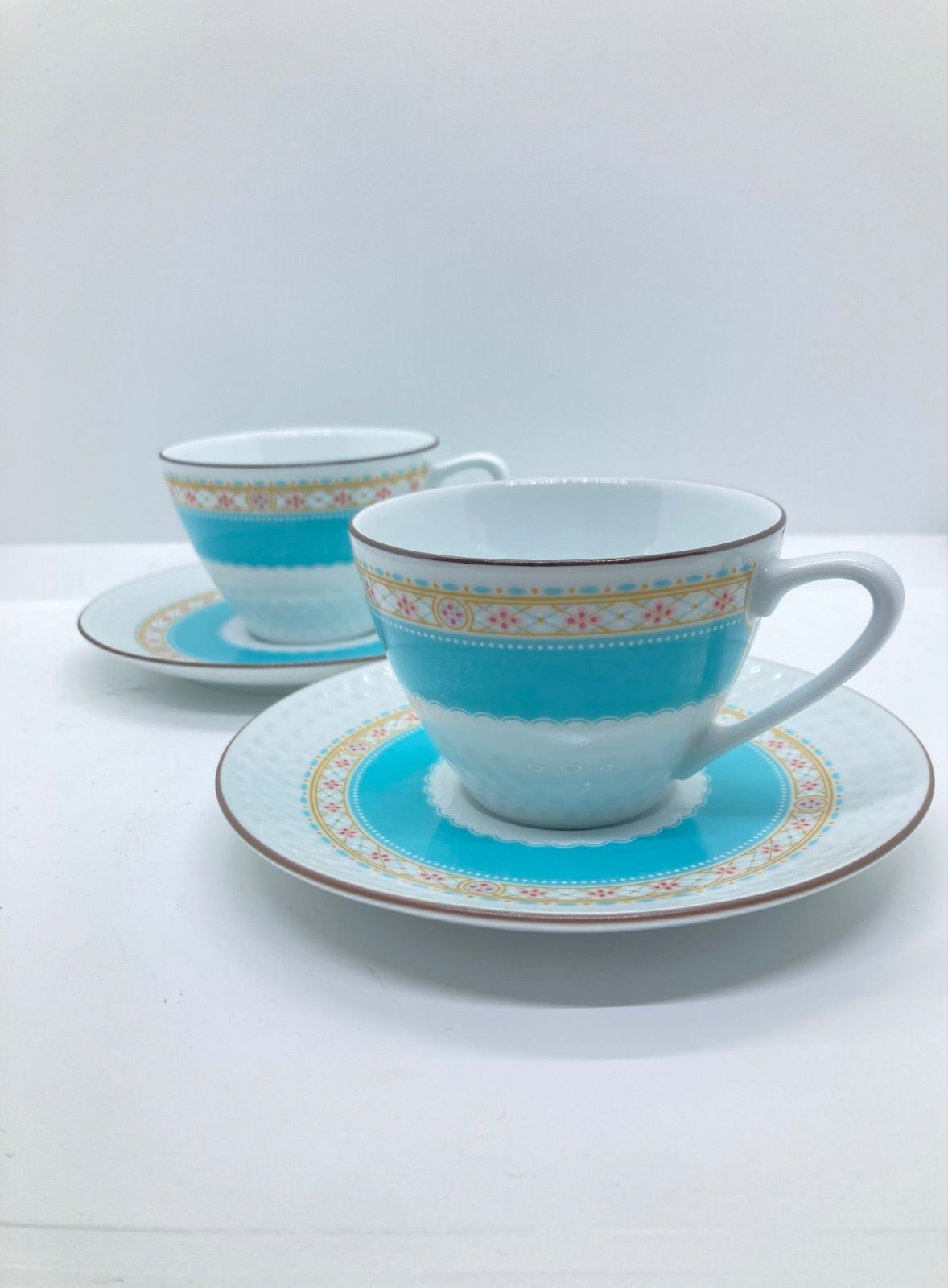ノリタケ ハミングブルー ティーコーヒー ペアカップソーサー コーヒーカップ カップソーサー ティータイム 爽やか ターコイズブルー 青 ブルー 初夏 和テイスト 食器 洋食器