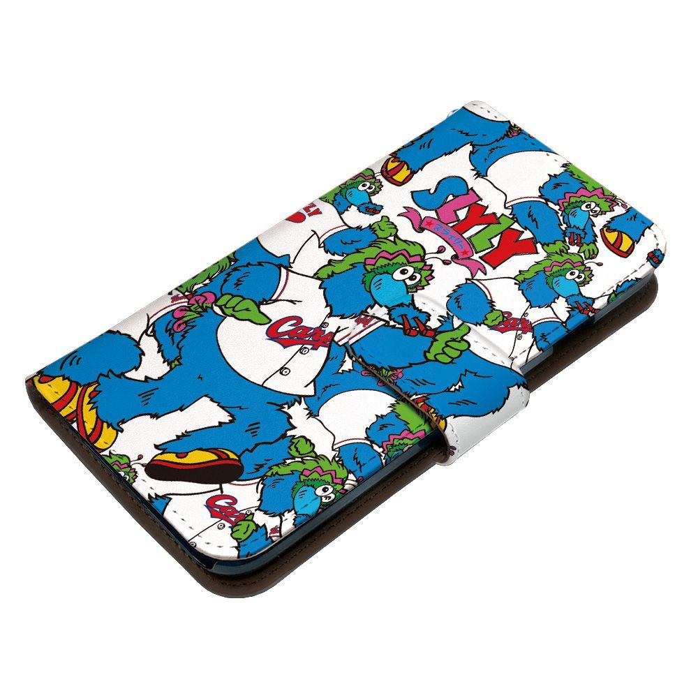 広島東洋カープ 正規品 arrows We2 Plus F-51E ケース 手帳型 スマホケース [デザイン:26.SLYLYだらけ/マグネットハンドあり] カープ坊や グッズ