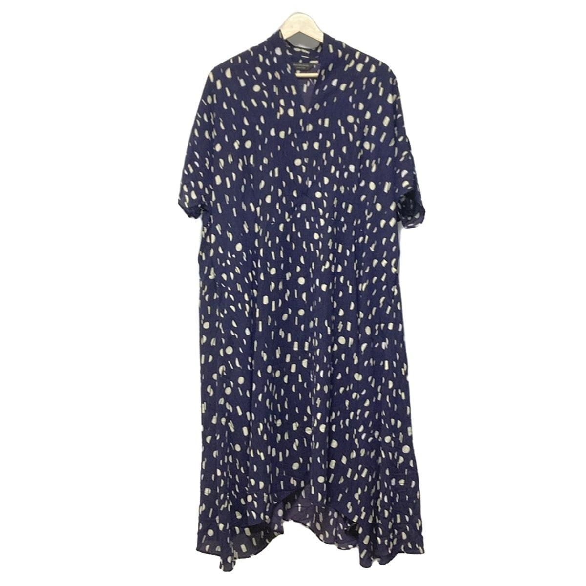 BALENCIAGA バレンシアガ ワンピース サイズL レディース - 725717 TPL67 パープル×アイボリー×黒 半袖|マキシ丈|GARDE-ROBE