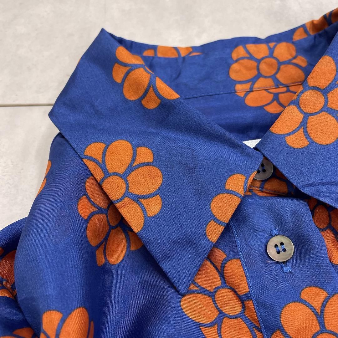 花柄 シャツワンピース