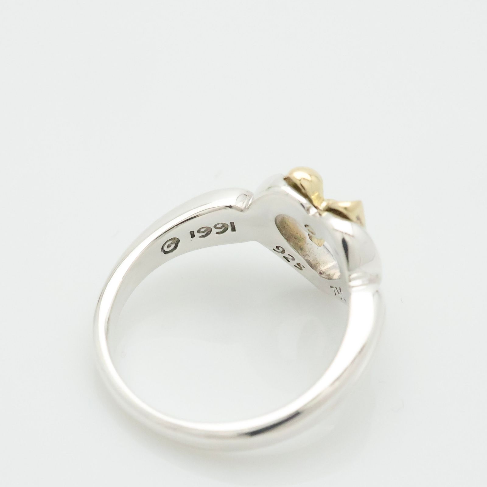 美品】ティファニー TIFFANY＆Co. ハート リボン コンビ イエロー 