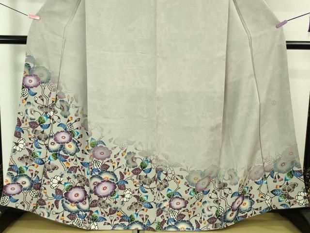 平和屋本店□最高級 城間栄順 本場琉球紅型 訪問着 花唐草文 暈し染め  