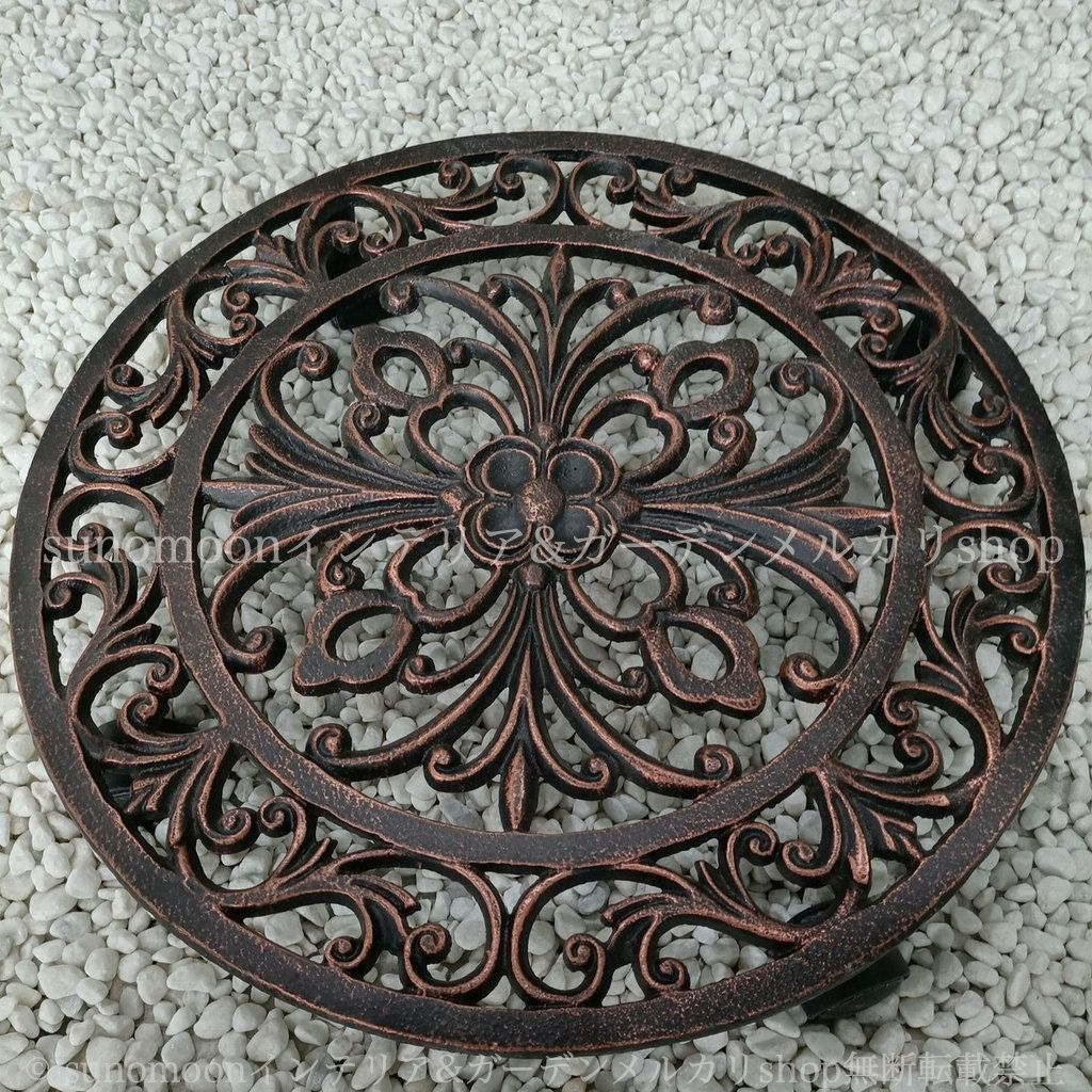 ガーデン ブロンズ 可動 雑貨 庭の装飾 お洒落 ヴィンテージ調 キャスター付き ガーデンインテリア フラワースタンド インテリア 8-14 おしゃれ ガーデン雑貨 ガーデニング ブルー