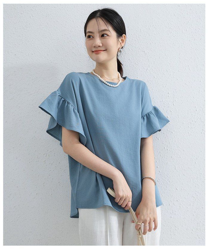 Tシャツ レディース 半袖 トップス カットソー 丸首 ゆったり 体型カバー 大きいサイズ カジュアル おしゃれ 通勤 デート 無地 ショート シンプル 着やせ効果 Tシャツ レディース 半袖 トップス ゆったりゆるTシャツ 丸首