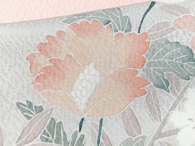 正絹✿花文　金彩　暈し染め　訪問着　袷 041509☆正絹 単衣訪問着 裾暈し 金彩箔置き花枝模様 164.5/