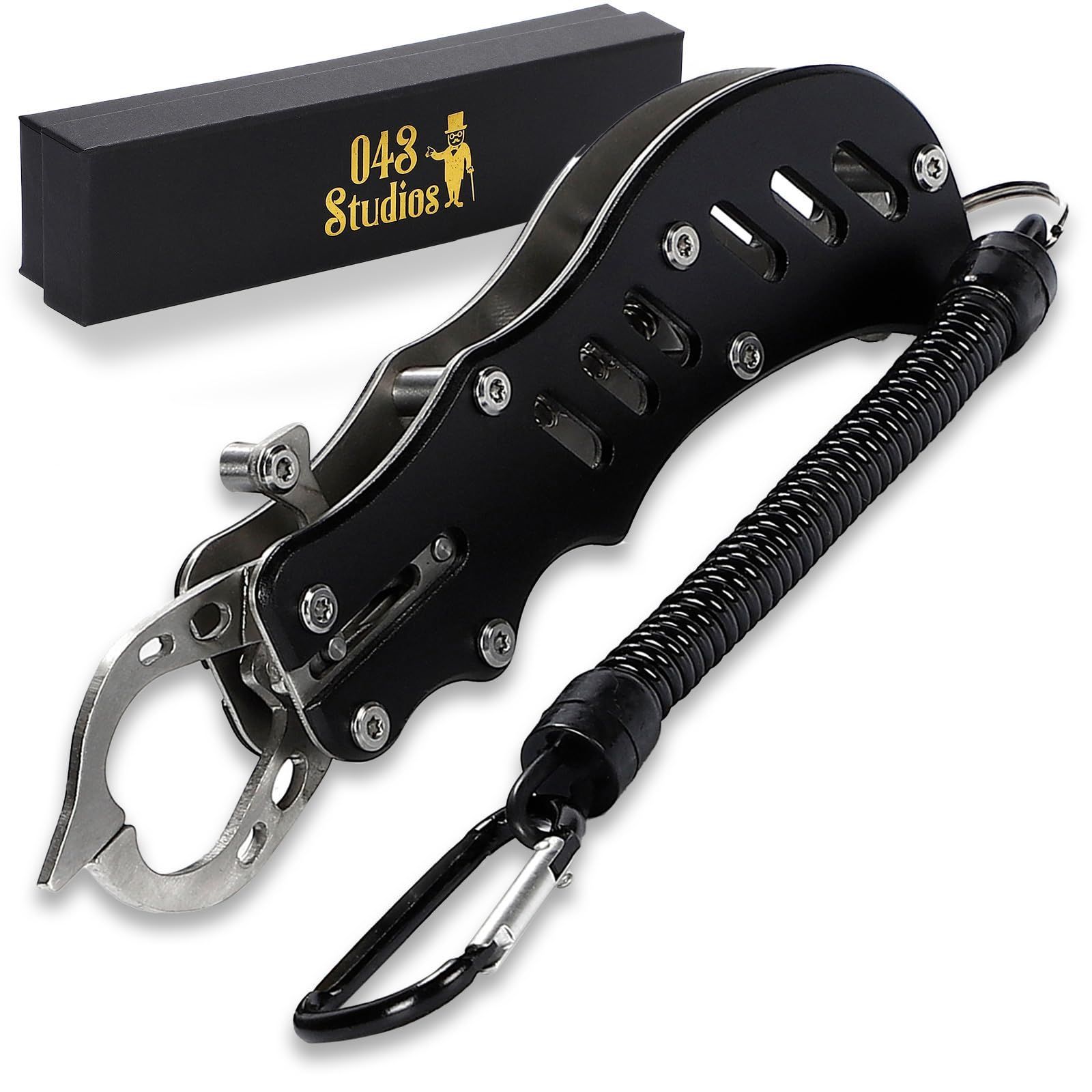 【人気商品】Studios フィッシュグリップ アルミ製 043 軽量 防錆 釣具 魚掴み フィッシンググリップ フィッシュキャッチャー 釣り好きの方へプレゼント用 おしゃれな箱付き