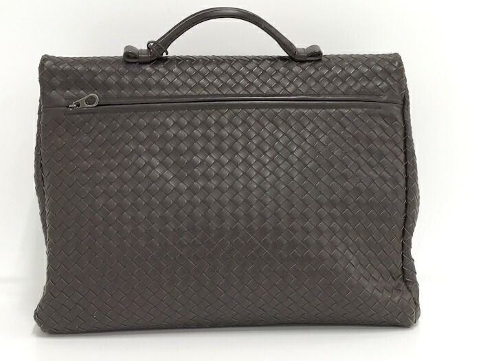 【美品】ボッテガヴェネタ ビジネスバッグ イントレチャート レザー ブラウン BOTTEGA VENETA ビジネスバッグ イントレチャート レザー ブラウン