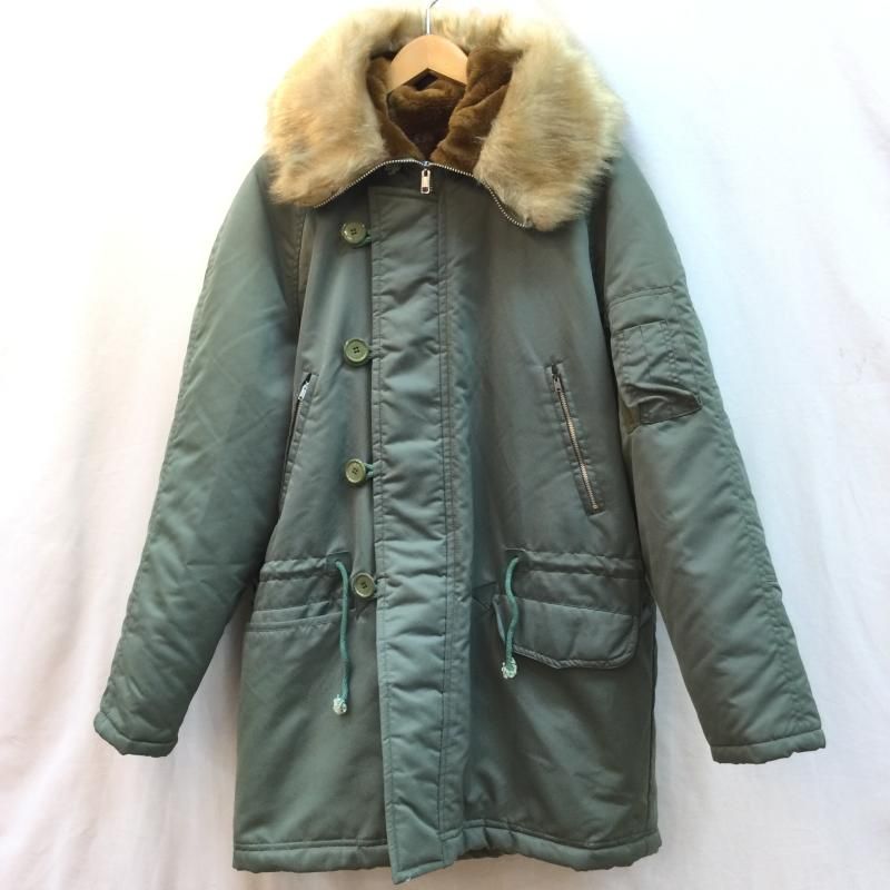 USED 古着 ジャケット、上着 ジャンパー、ブルゾン PILELINER パイルライナー M-58 ミリタリー コート ボア 古着 カーキ 14147-58-TA-59