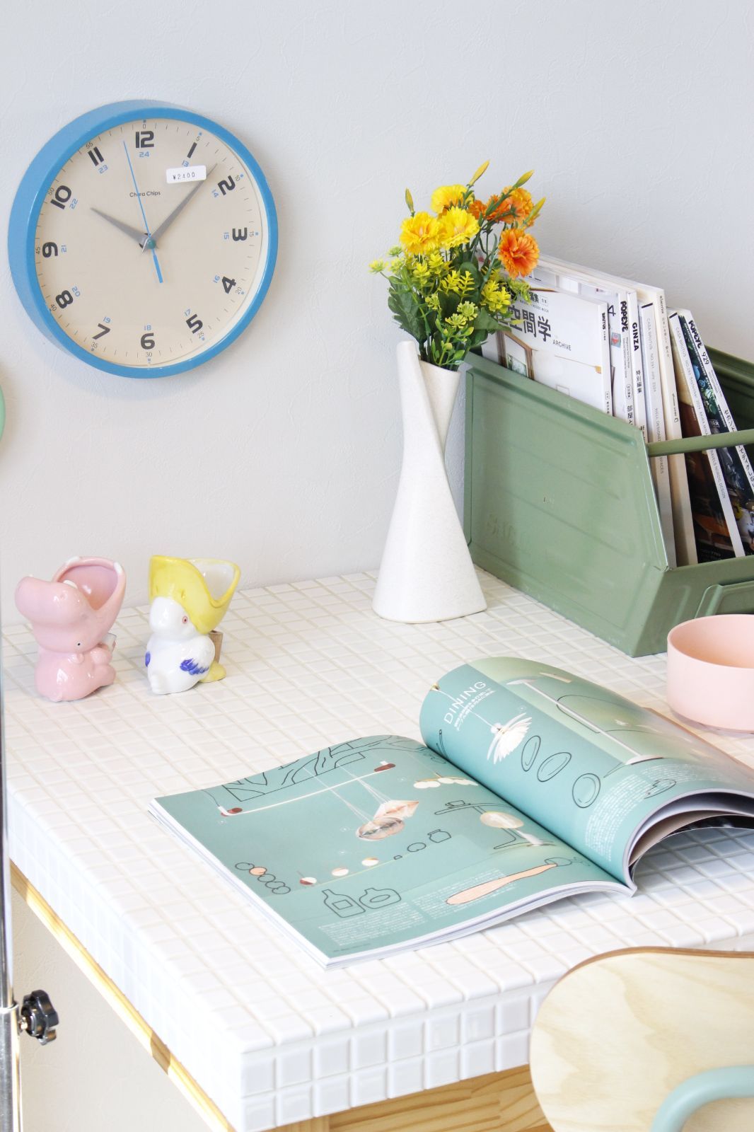 MOMO NATURAL / モモナチュラル 廃盤 タイルトップテーブル