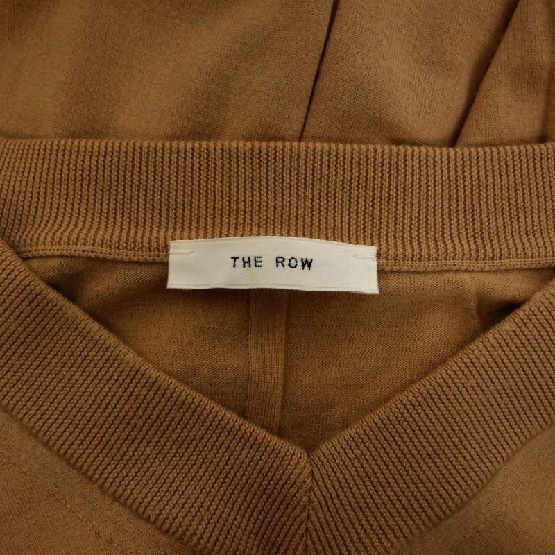 ザロウ THE ROW Vネック ニットワンピース ウール 無地  XS ベージュ レディース ザロウ THE ROW Vネック ニットワンピース ウール 無地 XS