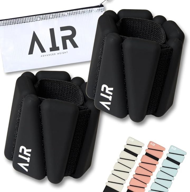 TENAS GEAR TENASGEAR AIR家事トレ革命・女性目線デザインリストウェイトアンクルウェイト 水中使用可 重量約910g ヨガ ピラティス ウォーキング(ブラック)