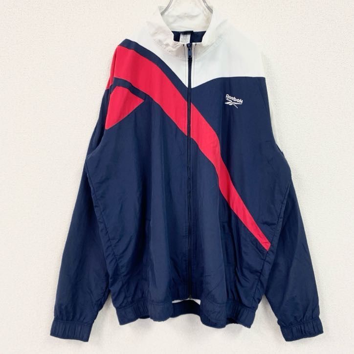 良品❗️【Reebok】リーボック フルジップジャージ ジャケット(2XL)紺色 フルジップジャケット / Woven FZ （ベクターネイビー） -Reebok