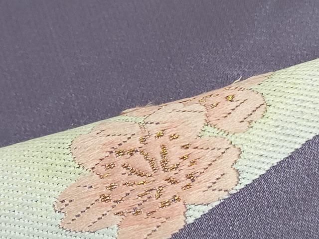 平和屋着物○六通柄袋帯 舞桜文 金銀糸 正絹 逸品 DAAT0390ob