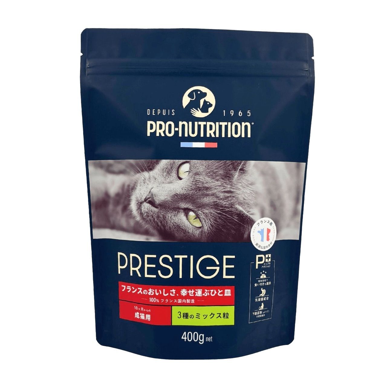 プレスティージ 猫用 アダルト 3種のミックス粒 400g フランス産