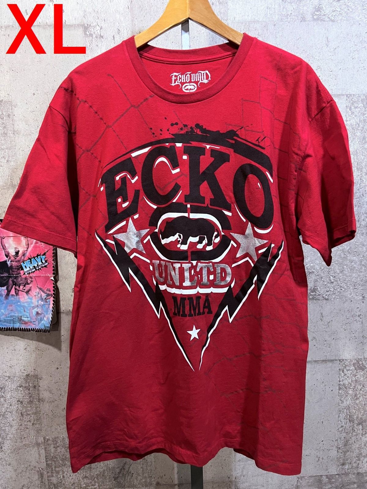 エコーアンリミテッド プリント 半袖 Tシャツ XL レッド ECKO UNLTD