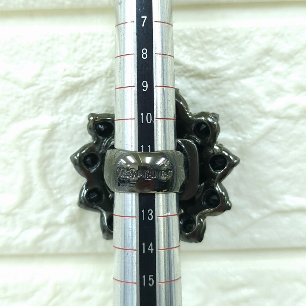 YSL イヴサンローラン リング 指輪 フラワー ブラックストーン - メルカリ