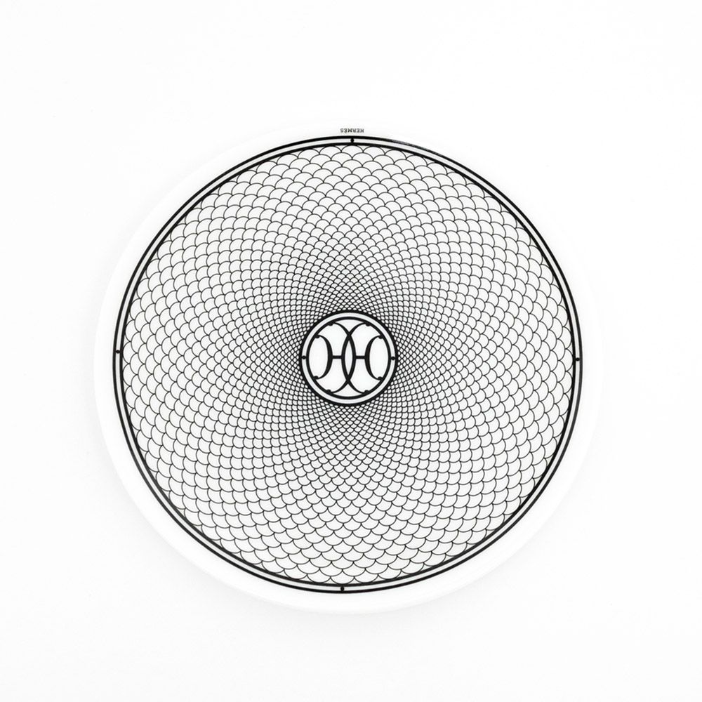 名東 エルメス パンプレート HDECO 2枚セット ホワイト 白 ブラック 黒 皿 ペア 陶器 食器 小物