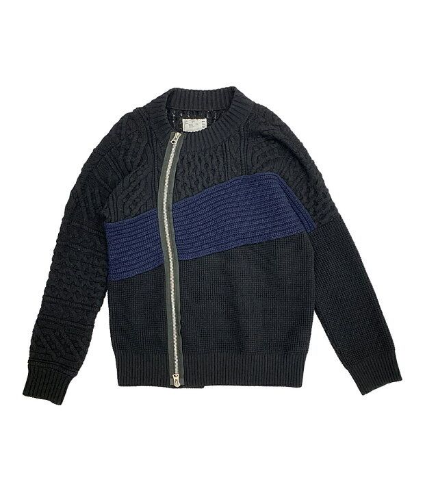 サカイ 2022 ナイロンツイルミックスニットブルゾン 1 サカイ sacai ブルゾン ニット サカイ 2022 ナイロンツイルミックス