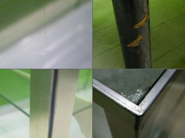 NISSIN】W151cm ガラスのショーケース 棚2段 カギ無し 照明無し