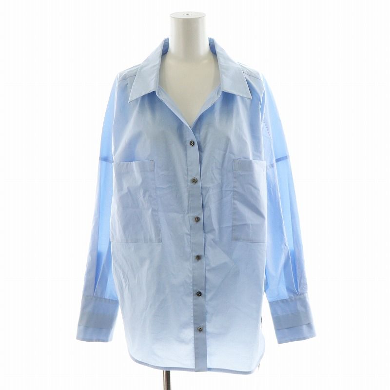 アドーア ADORE 未使用シャツ コットン 38 水色 ライトブルー アドーア ADORE シャツ ブラウス 長袖 コットン 38 水色 ライトブルー