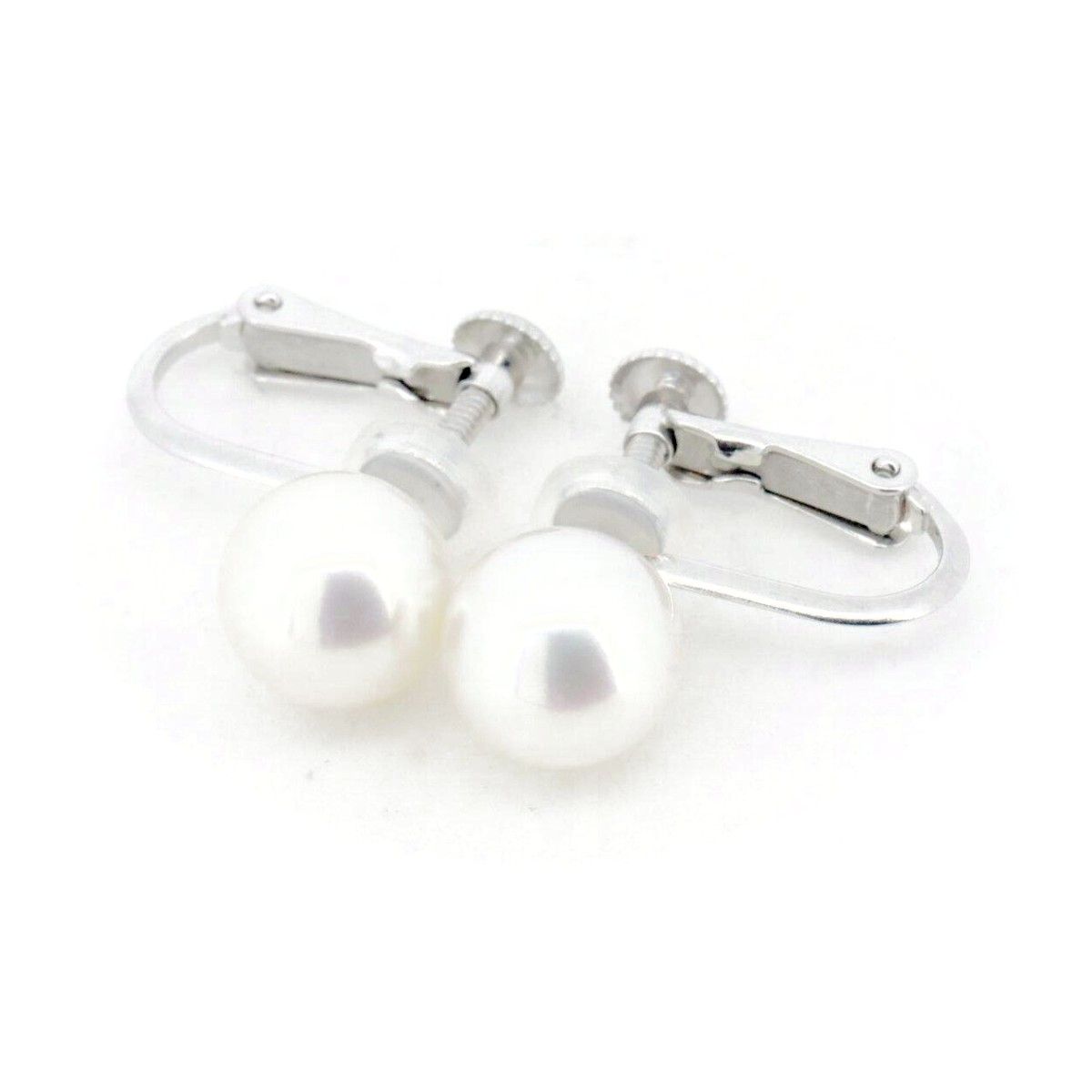 タサキ パール イヤリング 7.9ミリ 真珠 K18WG(18金 ホワイトゴールド  