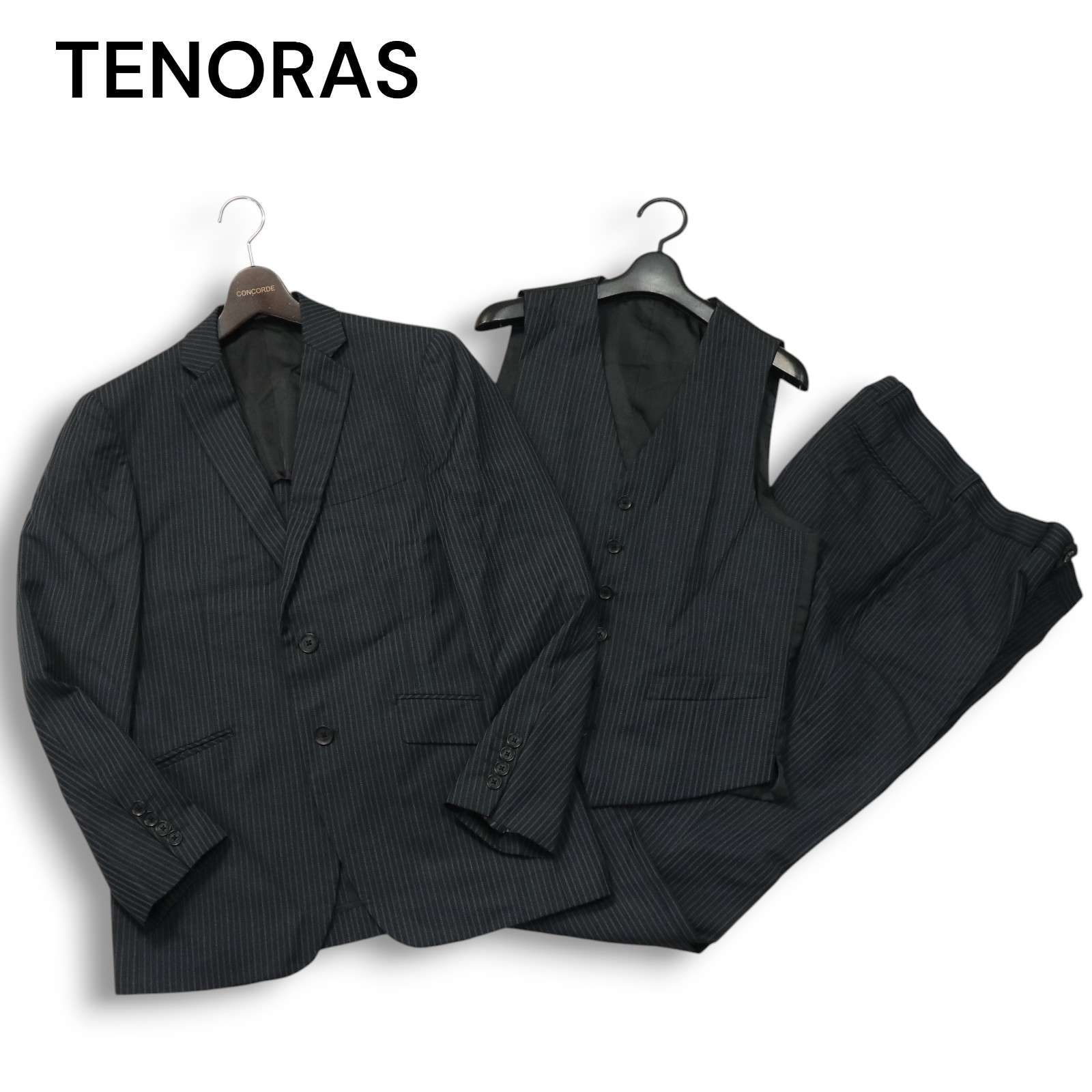 冬ギフト セ TENORAS ストライプ 背抜き☆ 通年 メンズティノラス スーツ