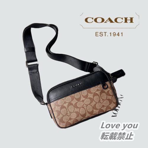 COACH C4149 コーチ バッグ メンズ カメラバッグ ショルダーバッグ クロスボディー アウトレット シグネチャー カーキ×ブラック -  メルカリ