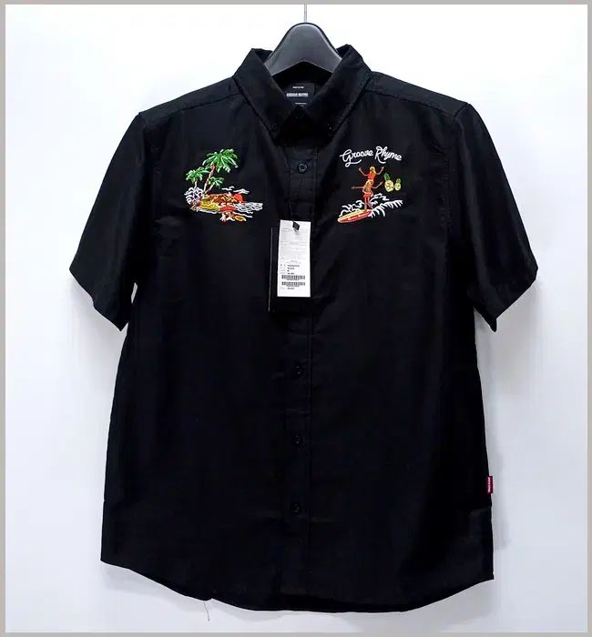 【雷市場（ポンジャン）商品韓国直送】GROOVE RHYME(グルーヴライム) 正規品 ハワイアン シャツ 黒 95 H ー 763