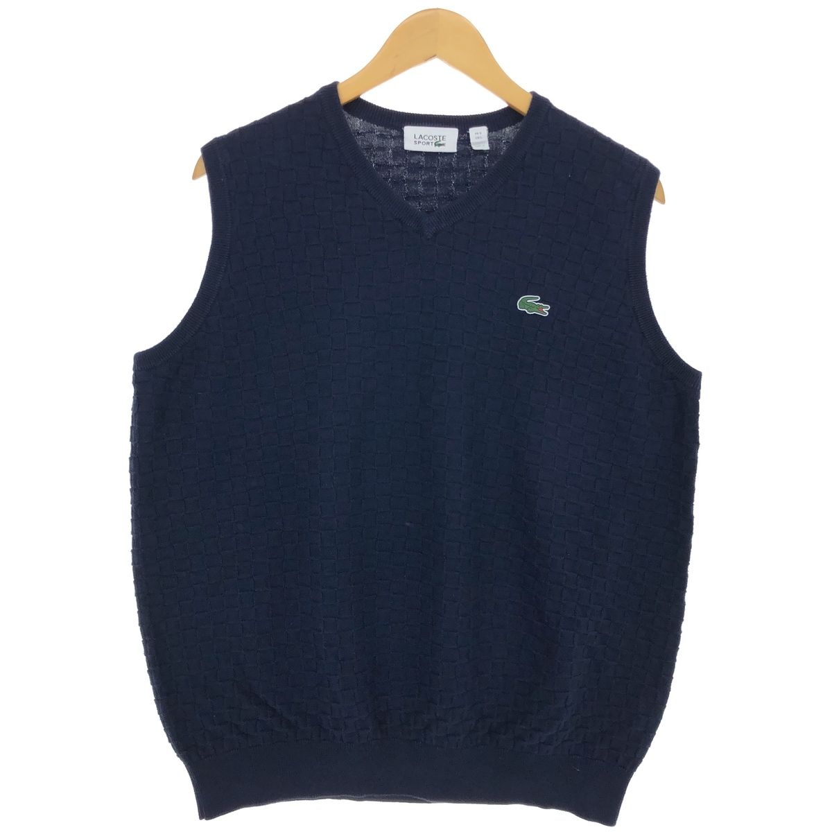古着 ラコステ LACOSTE SPORT Vネック コットンニットベスト 5 メンズM相当/eaa476799