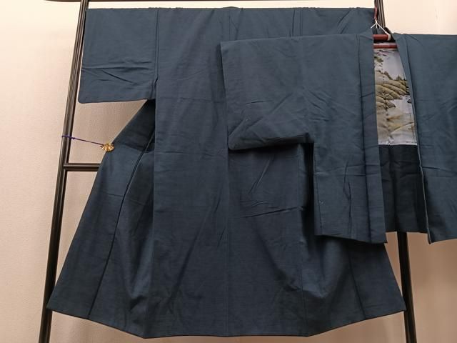 平和屋着物男性　紬　アンサンブル　絣文様　正絹　逸品　BAAQ5228gt