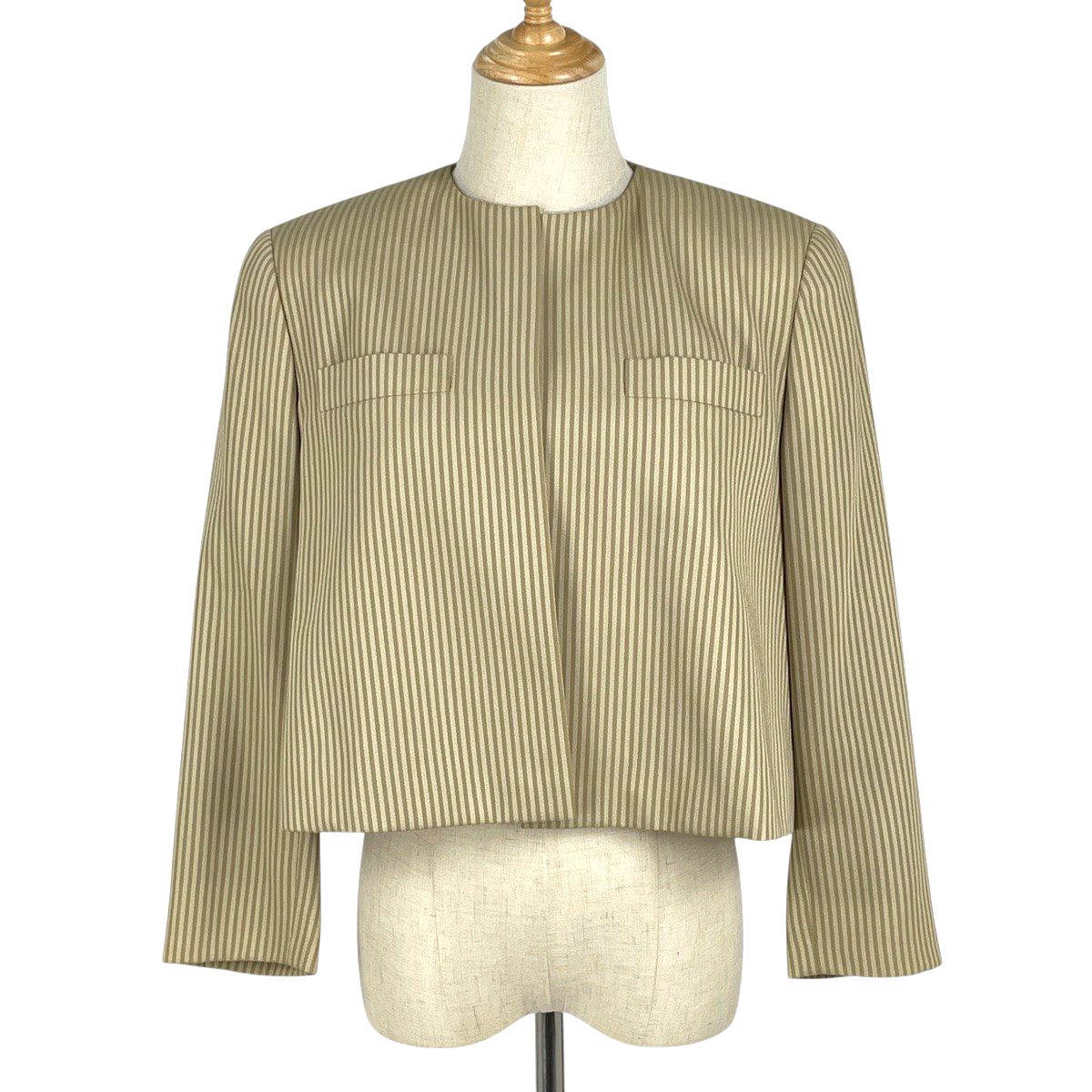 クリスチャンディオール Christian Dior ストライプ ノーカラー