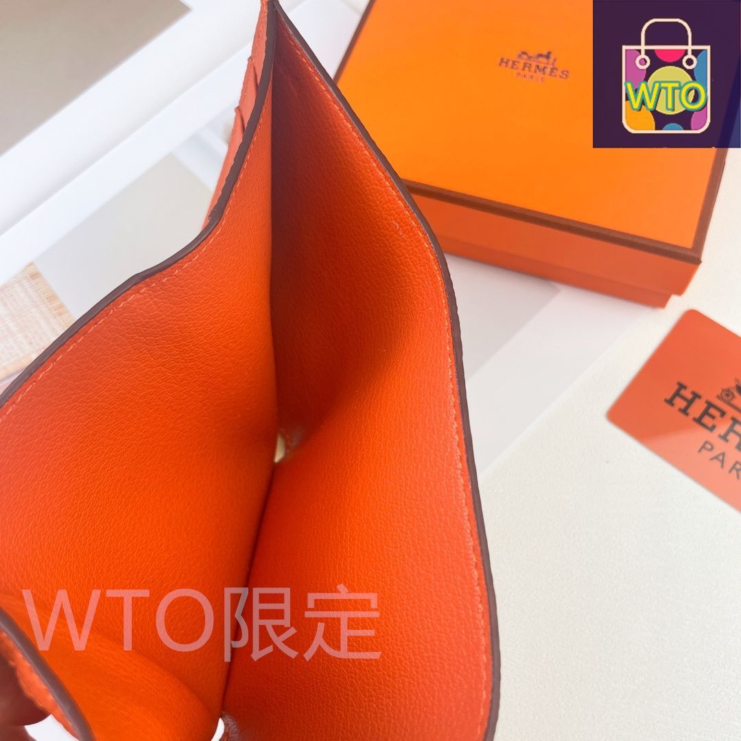 【Hermes】鮮やかオレンジカラー☆人気 Bearn mini ウォレット Bearn mini wallet | Hermès Thailand