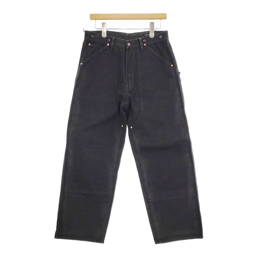 COMOLI ダック ペインターパンツ ダブルニー V01-03021 サイズ2 ワーク パンツ 22SS ブラック メンズ コモリ 5-0415G♪