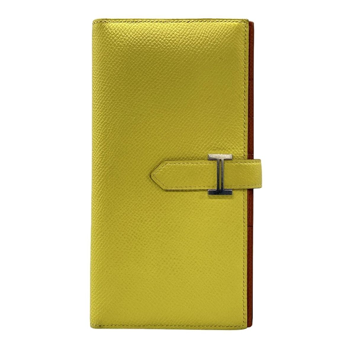 HERMES エルメス 長財布 ベアンスフレ ヴェルソ ライム×テールバテュー 新型金具 シルバー金具