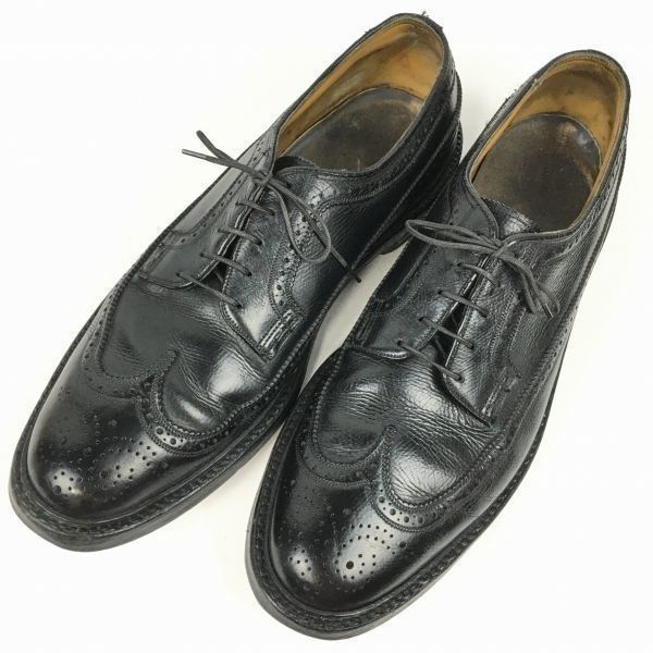 SALEu003e試着交換OK！70sVintage 1973 FLORSHEIM/フローシャイム/インペリアル ケンムール ロングウイングチップ〈黒/ BLACK/ブラック〉size10C/26.5-27.5/菅NO.WZA-399 #BUZZBERG - メルカリ