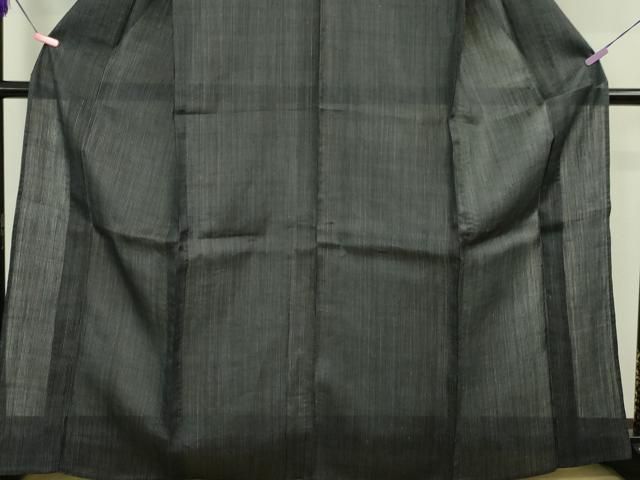 平和屋本店□極上 夏物 重要無形文化財 本場宮古上布 苧麻 縞 濃紺地