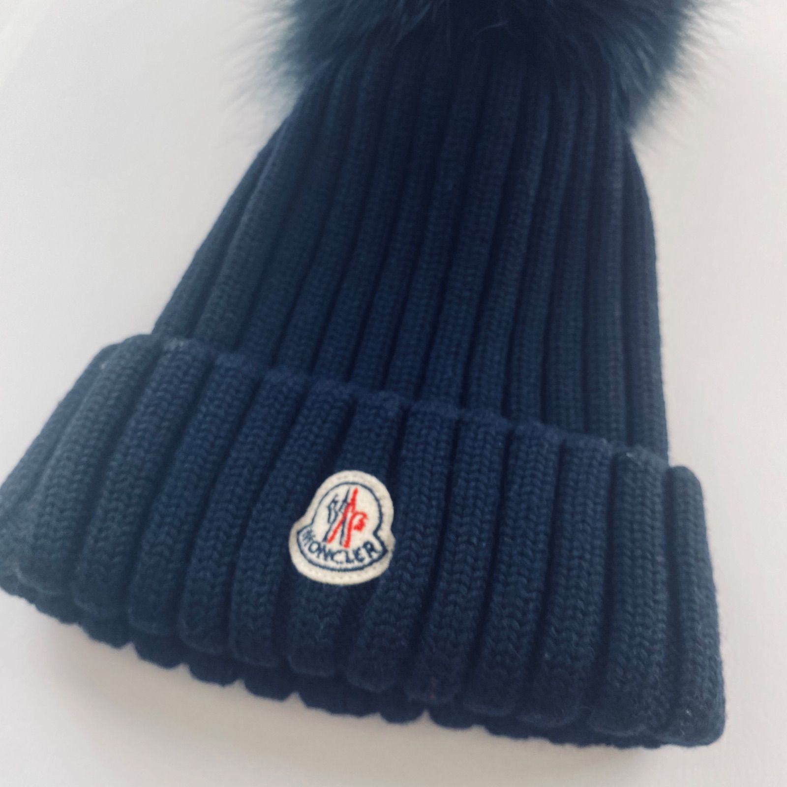 国内定価37400円【新品未使用】MONCLER ニットキャップ ネイビーブルー